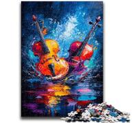 Puzzles pour Adolescents 1000 pièces Deux violons Jeu éducatif Familial Offrez des Cadeaux pour Toute la Famille à partir de 14 Ans 26x38cm