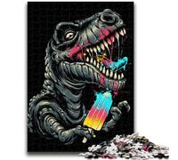 Puzzles pour Adolescents 1000 pièces Dinosaures gourmands Jeu éducatif Défi Jouet Décoration Murale Cadeaux d'anniversaire et de Noël Uniques 50x75cm