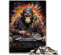Puzzles pour Adolescents 1000 pièces DJ Monkey Family Game Stress Relief Difficult Challenge Secret Santa Gifts 26x38cm
