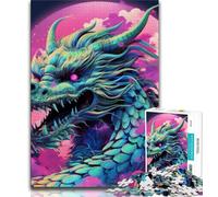 Puzzles pour Adolescents 1000 pièces Dragon d'art psychédélique, Jeu éducatif Familial, décoration Murale, Cadeaux d'anniversaire et de Noël Uniques (75x50cm)
