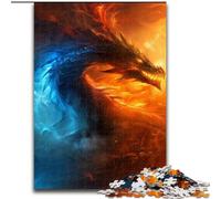 Puzzles pour Adolescents 1000 pièces Dragon de Glace et de feu, adaptés aux Personnes de 14 Ans et Plus, Jeux éducatifs, Cadeaux du Père Noël Secret (Taille 50x75cm)