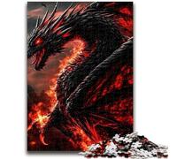 Puzzles pour Adolescents 1000 pièces Dragon Flamme Défi d'intelligence cérébrale Jouets addictifs Cadeau d'anniversaire, Cadeaux, Décoration Murale 26x38cm