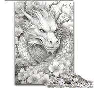 Puzzles pour Adolescents 1000 pièces Dragon Japonais Cerise, Jouets éducatifs et Anti-Stress pour l'interaction Parent-Enfant (Taille 26x38cm)