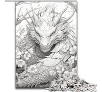 Puzzles pour Adolescents 1000 pièces Dragon Japonais Cerise, pour Les 14 Ans et Plus Chaque pièce est Unique - Jeu Amusant et Stimulant pour Toute la Famille Bon Cadeau (Taille 26x38cm)