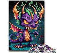 Puzzles pour Adolescents 1000 pièces Dragon Mignon mais maléfique Entraînez Votre Cerveau et Vos Mains Interaction Parent-Enfant pour Les 14 Ans et Plus 50x75cm