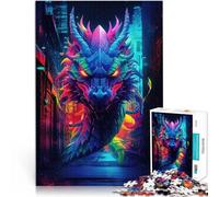 Puzzles pour Adolescents 1000 pièces Dragon néon Vingt Jouets éducatifs d'apprentissage Liste de souhaits avec Le Père Noël 52x38cm