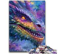 Puzzles pour Adolescents 1000 pièces Dragon psychédélique Jeu éducatif Défi Jouet Décoration Murale Cadeaux d'anniversaire et de Noël Uniques 50x75cm