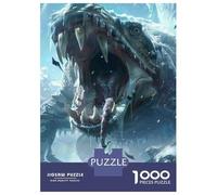 Puzzles pour Adolescents 1000 Pièces Dragon Vs. Knight Epic Fantasy Battle Puzzle Adulte Jeux en Famille Une Œuvre d'art Cadeaux De Noël Et d'anniversaire 52x38cm/1000pcs