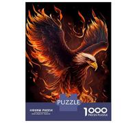 Puzzles pour Adolescents 1000 Pièces Eagle Bird Animal Fire Puzzles pour Adultes Jeu Manuel pour S'amuser en Famille Activités Amusantes À La Maison, 38x26cm/1000pcs