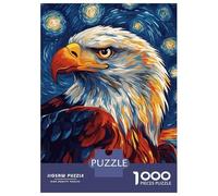 Puzzles pour Adolescents 1000 Pièces Eagle in Starry Night Puzzle pour Adolescents Analyse Et Logique Difficile Et Stimulant Un pour Les Jeux 52x38cm/1000pcs
