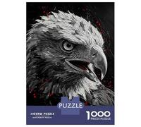 Puzzles pour Adolescents 1000 Pièces Eagle Portrait in Black and White Puzzle À Faire Soi-même, Jouet Anti-Stress, Interaction Parent-Enfant 38x26cm/1000pcs