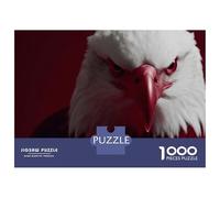 Puzzles pour Adolescents 1000 Pièces Eagle Portrait with Red Lighting Puzzles pour Adultes - Décoration Murale - Jeu D'analyse Et De Logique - Cadeau Stimulant 70x50cm/1000pcs