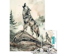 Puzzles pour Adolescents 1000 pièces Échos du Loup indompté Puzzle 1000 pièces à Monter soi-même Jeu Amusant et Stimulant pour Toute la Famille (50x75cm)