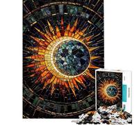 Puzzles pour Adolescents 1000 pièces Éclipse Solaire Mosaïque Puzzles pour Adultes Vacances à la Maison Défi éducatif Amusant et soirée Jeux en Famille (Taille 50x75cm)