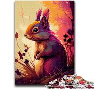 Puzzles pour Adolescents 1000 pièces Écureuil Jeu éducatif coloré Jouet de défi Décoration Murale Cadeaux d'anniversaire et de Noël Uniques 26x38cm