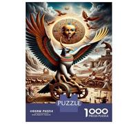 Puzzles pour Adolescents 1000 Pièces Egyptian God Horus Art Print Puzzle Jeux Relaxants Défi Difficile Activités Amusantes À La Maison 38x26cm/1000pcs
