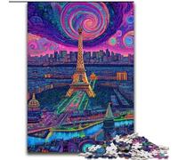 Puzzles pour Adolescents 1000 pièces Eiffel psychédélique, Jouet éducatif et décompressant, idéal comme Cadeau pour Toute la Famille (Taille 50x75cm)