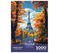Puzzles pour Adolescents 1000 Pièces Eiffel Tower Autumn View Puzzle Jeu Manuel pour S'amuser en Famille Cadeaux Uniques pour Anniversaire Et Noël 70x50cm/1000pcs
