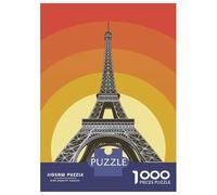 Puzzles pour Adolescents 1000 Pièces Eiffel Tower Paris Vintage Poster Puzzles pour Adultes Puzzle pour S'amuser en Famille Stimule Le Cerveau pour Les Jeux 38x26cm/1000pcs