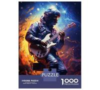 Puzzles pour Adolescents 1000 Pièces Electric Guitar Player Art Print Puzzle pour Adultes Jeux Relaxants Vacances À La Maison Passer Le Temps Difficile À Compléter 70x50cm/1000pcs