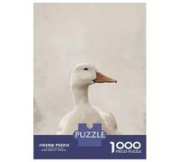 Puzzles pour Adolescents 1000 Pièces Elegant White Duck Portrait Puzzle À Faire Soi-même, Jouet Anti-Stress, Interaction Parent-Enfant 52x38cm/1000pcs