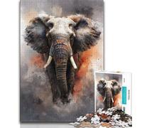 Puzzles pour Adolescents 1000 pièces Éléphant Aquarelle, Jeux éducatifs, décoration de la Maison, Jeu éducatif pour Anniversaire, Noël (75x50cm)