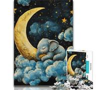 Puzzles pour Adolescents 1000 pièces Éléphant endormi, Anti-Stress, défi Difficile, Chaque pièce est Unique - Jeu Familial Stimulant et Amusant (75x50cm)