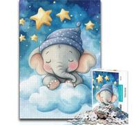 Puzzles pour Adolescents 1000 pièces Éléphant endormi Puzzles pour Adolescents, idéal comme Cadeau pour Toute la Famille Convient aux Enfants de 14 Ans et Plus (Taille 38x26cm)