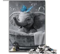 Puzzles pour Adolescents 1000 pièces, éléphant et Papillon Bleu, Jeux, Jouets, Cadeaux d'anniversaire Uniques pour Les Enfants de 14 Ans et Plus (Taille 50x75cm)