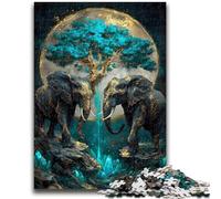 Puzzles pour Adolescents 1000 pièces Éléphant Magique Anti-Stress Défi Difficile À Offrir en Cadeau pour Toute la Famille 26x38cm