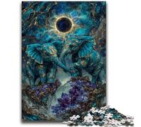 Puzzles pour Adolescents 1000 pièces Éléphant Magique Jouets de Divertissement Familial Jeu éducatif pour Anniversaire, Noël pour Les 14 Ans et Plus 26x38cm