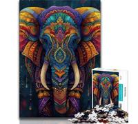 Puzzles pour Adolescents 1000 pièces Éléphant psychédélique, Jeux éducatifs, décoration d'intérieur, Cadeau d'anniversaire, Art Mural (38x26cm)