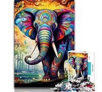 Puzzles pour Adolescents 1000 pièces Éléphant psychédélique, Jouets éducatifs, Jeux Anti-Stress, Collection d'artistes, Beaux-Arts (75x50cm)