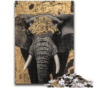 Puzzles pour Adolescents 1000 pièces Éléphants d'Afrique, pour et à partir de 14 Ans Jouets éducatifs d'apprentissage Jeux de Famille Cadeau d'anniversaire 26X38CM