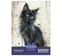 Puzzles pour Adolescents 1000 Pièces Enchanted Black Kitten Puzzles pour Adultes Jeu De Réflexion pour Améliorer La Mémoire Activités Amusantes À La Maison 38x26cm/1000pcs