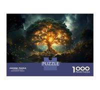 Puzzles pour Adolescents 1000 Pièces Enchanted Forest Glowing Tree Puzzle À Faire Soi-même, Jouet Anti-Stress, Interaction Parent-Enfant 70x50cm/1000pcs