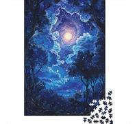 Puzzles pour Adolescents 1000 Pièces Enchanted Forest Night Sky Puzzles pour Adolescents Jeux Relaxants Course De Vitesse Manuelle Est Idéal comme Cadeau 52x38cm/1000pcs