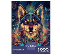 Puzzles pour Adolescents 1000 Pièces Enchanted Wolf & Butterflies Puzzles pour Adolescents Jeux Relaxants Course De Vitesse Manuelle Est Idéal comme Cadeau 52x38cm/1000pcs