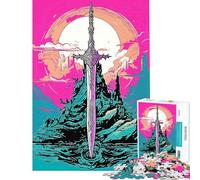 Puzzles pour Adolescents 1000 pièces Épée Légendaire Jeux Amusants découpe de précision Cadeaux d'anniversaire Uniques (Taille 38x52cm)