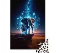 Puzzles pour Adolescents 1000 Pièces Ethereal Elephant Art Print Puzzle pour Adolescents Améliore La Mémoire Difficile À Compléter Jeu Stimulant Jouets 52x38cm/1000pcs