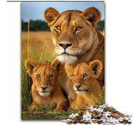 Puzzles pour Adolescents 1000 pièces Famille de Lions africains Jouets éducatifs pour l'apprentissage Jeux familiaux Convient pour la décoration de Bureau (Taille 26x38cm)