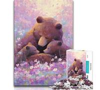 Puzzles pour Adolescents 1000 pièces Famille d'ours Bruns, Jeux éducatifs, décoration Murale, Cadeaux d'anniversaire et de Noël Uniques (Taille 38x26cm)