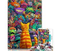 Puzzles pour Adolescents 1000 pièces Fantasy Art Cat, Analyse et Logique, avec pièces entièrement emboîtables de Formes aléatoires, pour Les Enfants de 14 Ans et Plus, 38x26cm