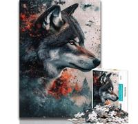 Puzzles pour Adolescents 1000 pièces Fantasy Art Wolf 1000 pièces pour Adolescents, Staycation Kill Time avec Affiche et fiche de Questions-réponses Assorties (Taille 38x26cm)
