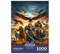 Puzzles pour Adolescents 1000 Pièces Fantasy Artwork with Warriors and Animals Puzzle pour Adultes Jouet Décoration Murale Défi Difficile Est Idéal comme Cadeau 38x26cm/1000pcs