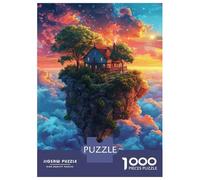 Puzzles pour Adolescents 1000 Pièces Fantasy Floating Island House Puzzle Adulte Jeux en Famille Une Œuvre d'art Cadeaux De Noël Et d'anniversaire 52x38cm/1000pcs