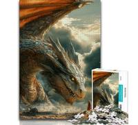 Puzzles pour Adolescents 1000 pièces Fantasy Flying Dragon, Anti-Stress, défi Difficile, Chaque pièce est Unique - Jeu Familial Stimulant (75x50cm)