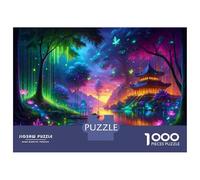 Puzzles pour Adolescents 1000 Pièces Fantasy Forest with Traditional Asian Architecture Puzzles pour Adolescents - Défi Difficile - Entraînez Votre Cerveau Et Vos Mains - Casse-tête - Jeux en Famille