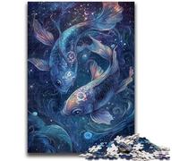 Puzzles pour Adolescents 1000 pièces Fantasy Koi, Difficiles à compléter, mais Amusants et Humoristiques, décoration d'intérieur et Cadeaux Uniques 50x75cm