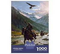Puzzles pour Adolescents 1000 Pièces Fantasy Riders Epic Adventure in The Mountains Puzzle Jeux Relaxants Défi Difficile Activités Amusantes À La Maison 70x50cm/1000pcs